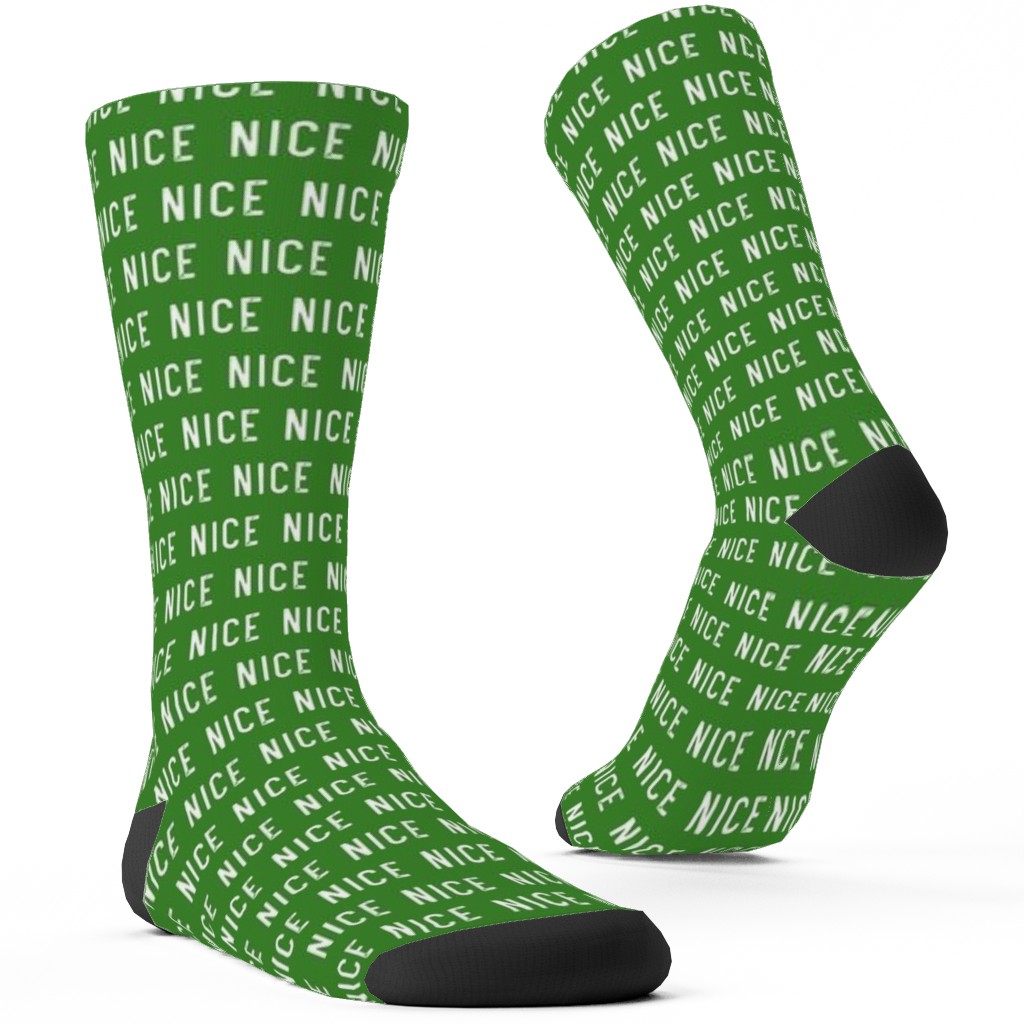 Nice - Green Custom Socks, Green