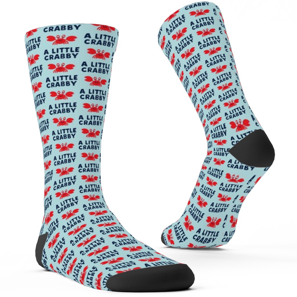 a Little Crabby - Nautical Custom Socks, Blue