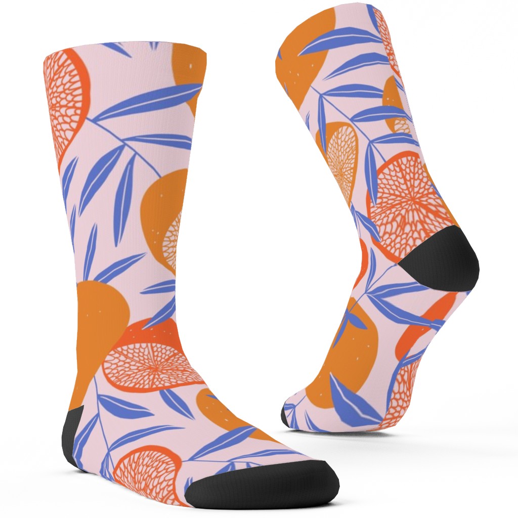 Pop Art Grapefruits - Multi Custom Socks, Orange