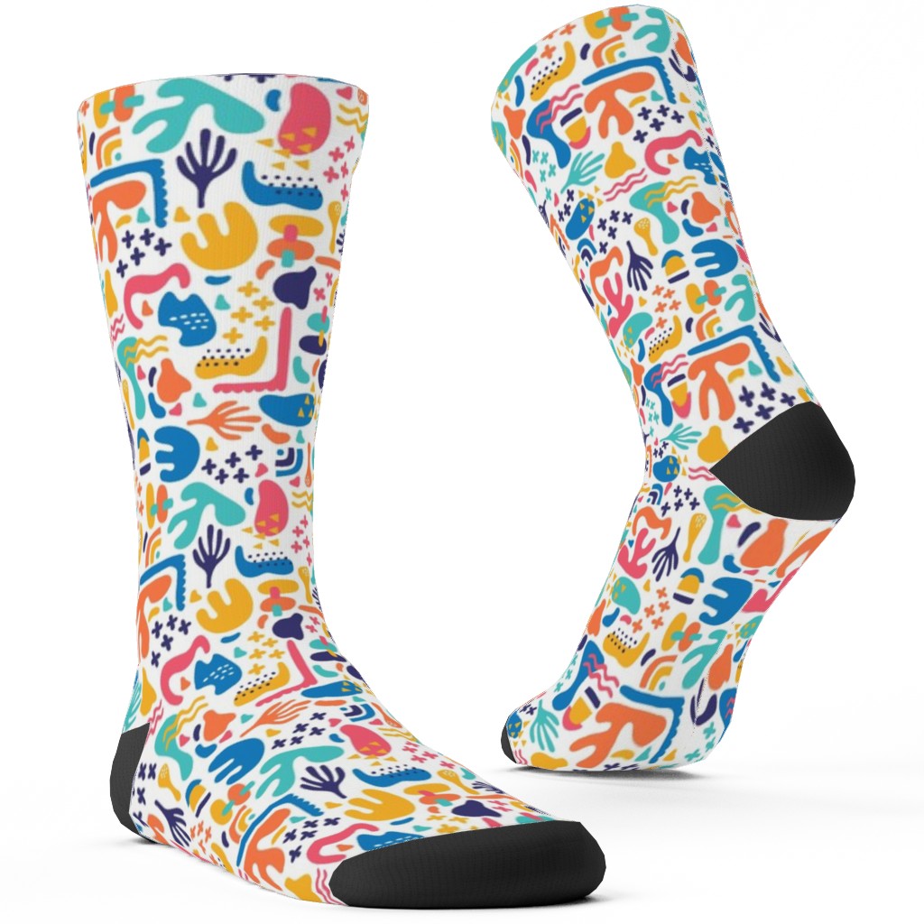 Organic Abstract Design - Multi Custom Socks, Multicolor