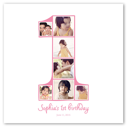 First Year Pink, -12x12-White