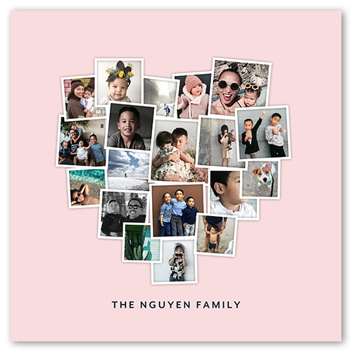 Tilted Heart Collage Landscape, 12x12blush