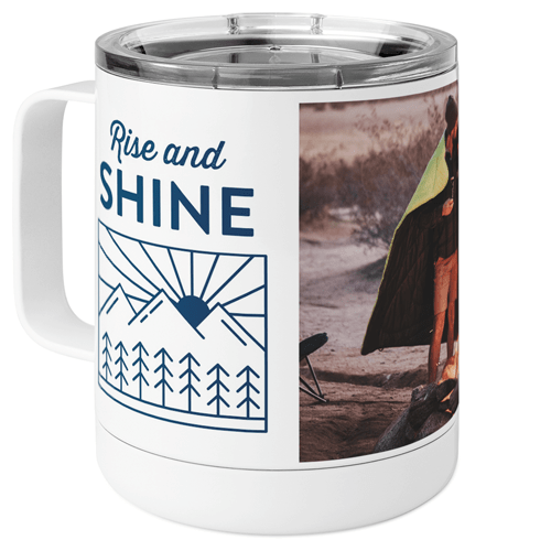 Rise and Shine Stainless Steel Mug, 10oz, Blue