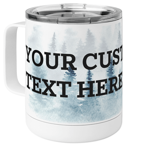 Watercolor Forest Custom Text Stainless Steel Mug, 10oz, Multicolor
