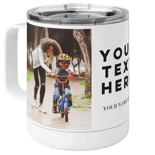 Your Text Here Double Photo Stainless Steel Mug, 10oz, Multicolor