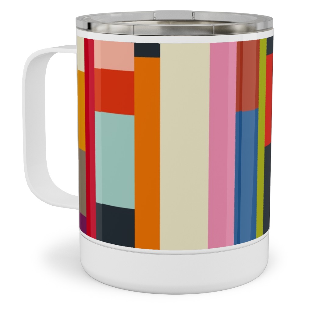 Solid Scraps - Multi Stainless Steel Mug, 10oz, Multicolor