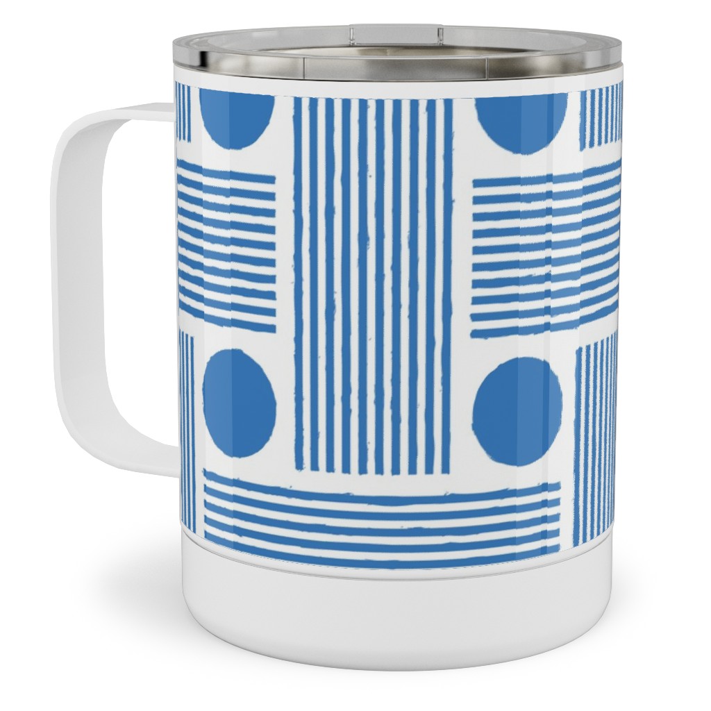 Beams - Blue Stainless Steel Mug, 10oz, Blue, True Blue