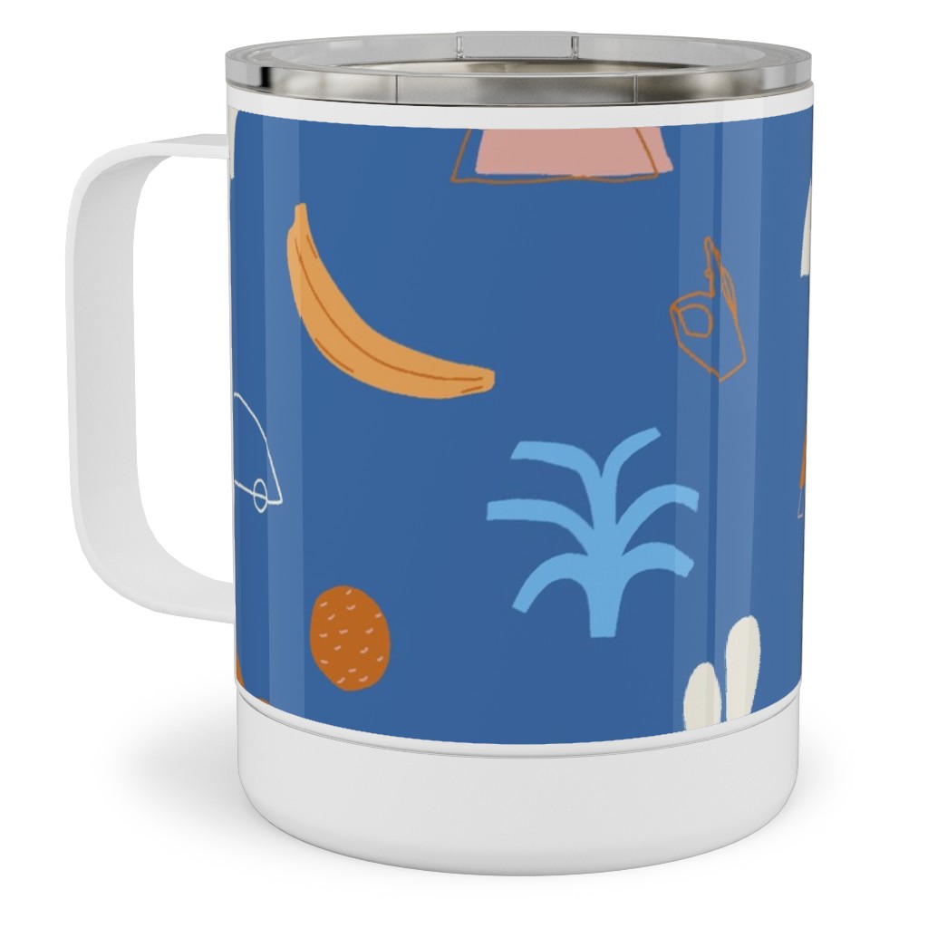 Summer Dayz - Blue Stainless Steel Mug, 10oz, Blue, True Blue