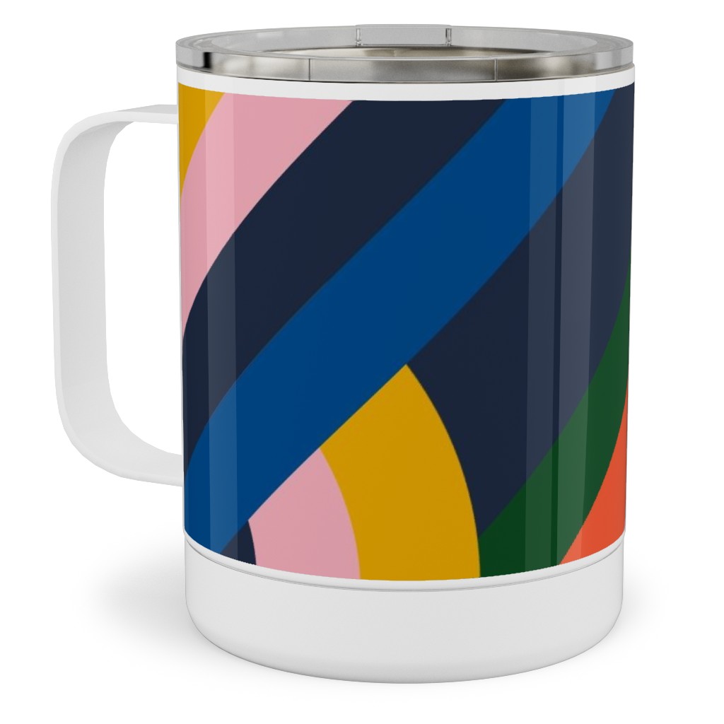 Modernist Loop - Multi Stainless Steel Mug, 10oz, Multicolor