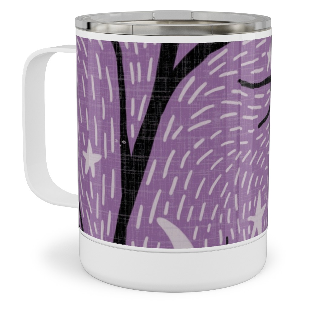 Spooky Night - Purple Stainless Steel Mug, 10oz, Purple, Purple