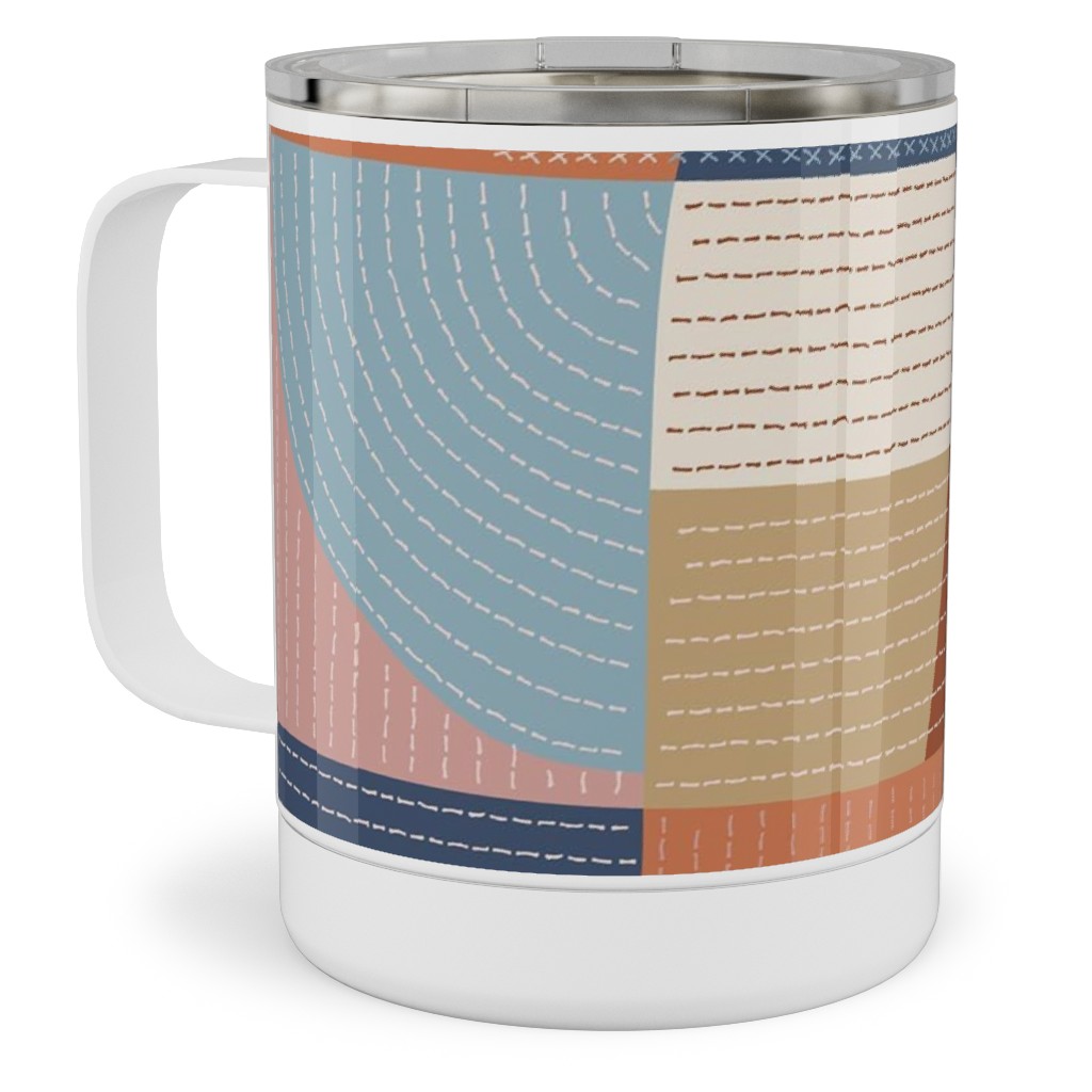 Modern Patchwork - Multi Stainless Steel Mug, 10oz, Multicolor