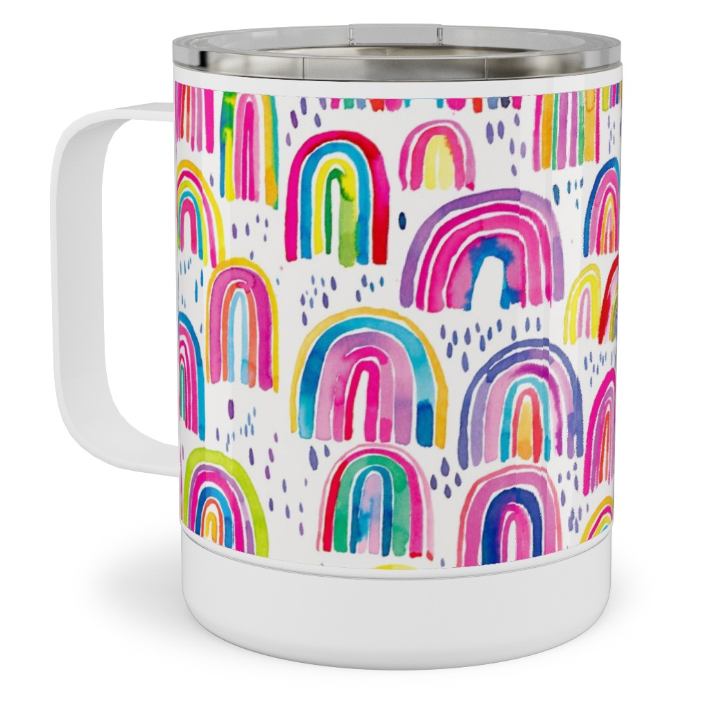 Rainbows Watercolor - Multi Stainless Steel Mug, 10oz, Multicolor