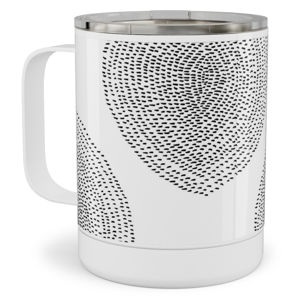 Boho Stripy Drops Stainless Steel Mug, 10oz, Black, Silhouette