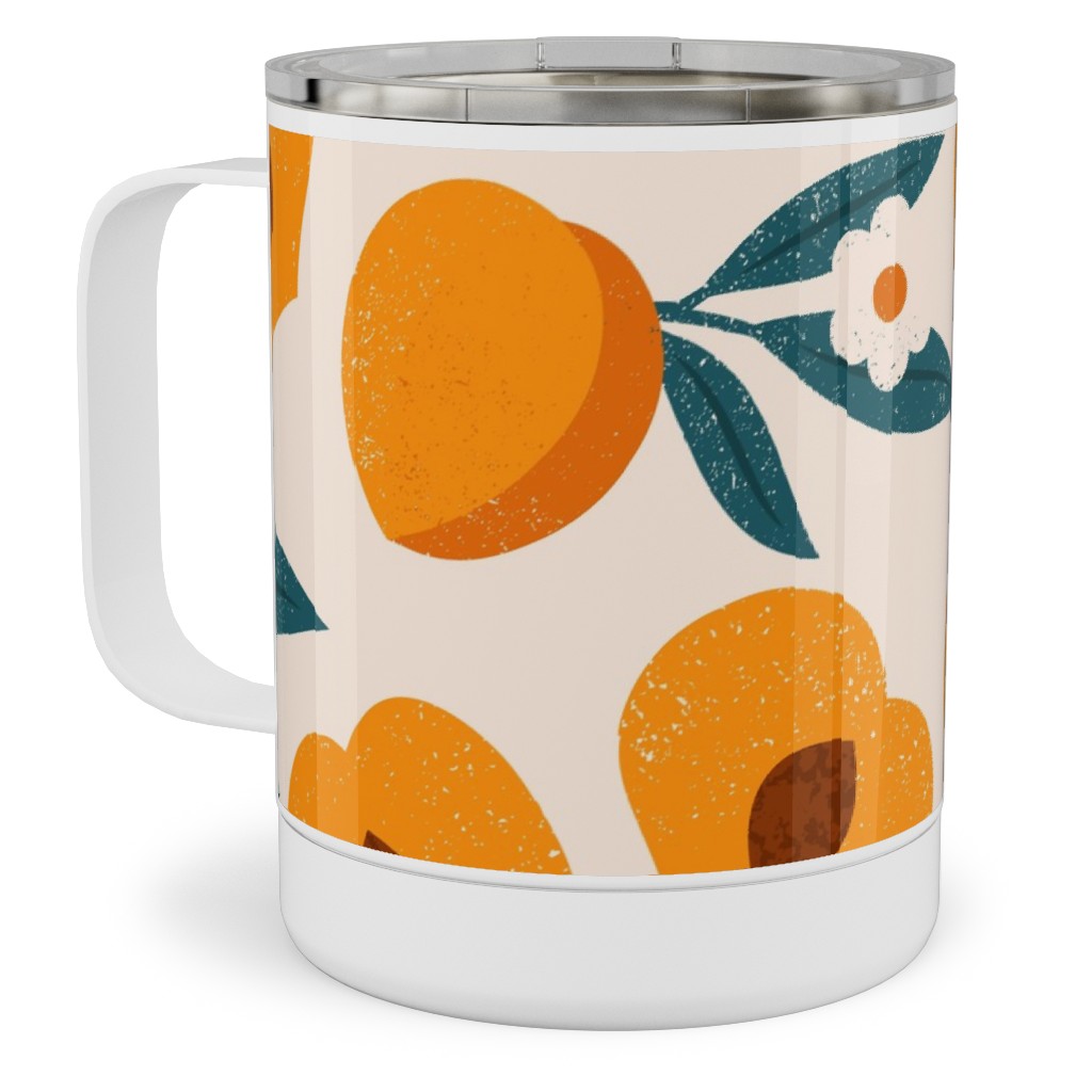 Summer Peches - Orange Stainless Steel Mug, 10oz, Orange