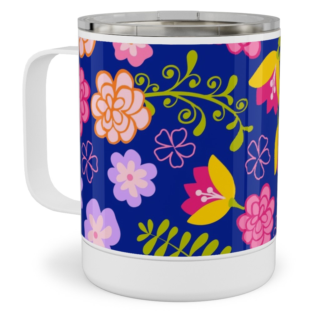 Fiesta Flowers - Multi Stainless Steel Mug, 10oz, Multicolor
