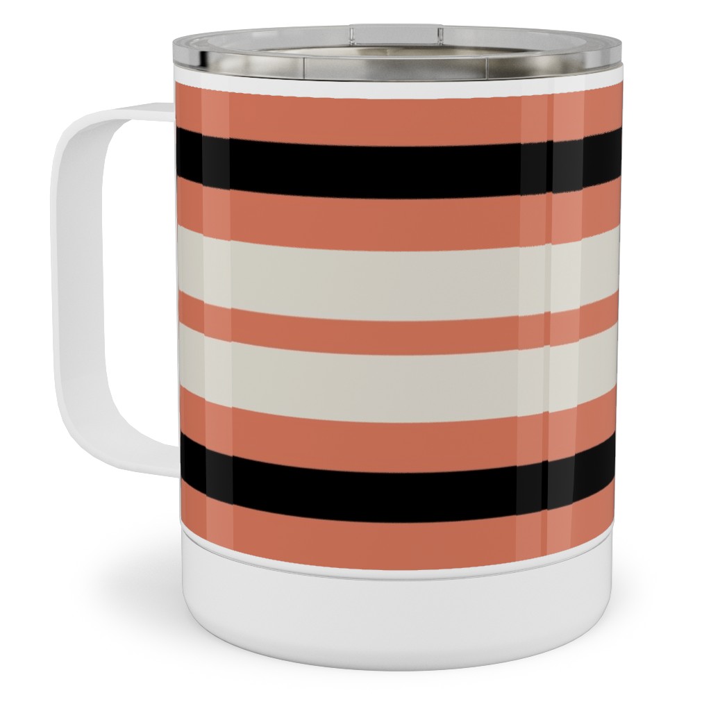 Spooky Halloween Stripe Stainless Steel Mug, 10oz, Multicolor