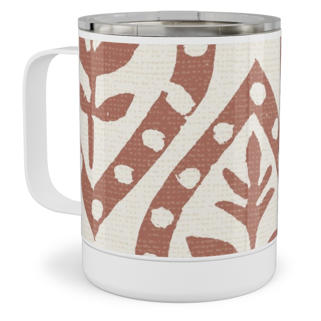 Molly's Print - Terracotta Stainless Steel Mug, 10oz, Brown, Brown