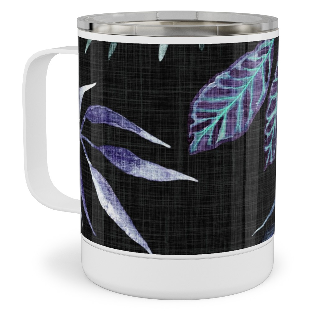 Phantasmagorial Jungle Stainless Steel Mug, 10oz, Black, Black