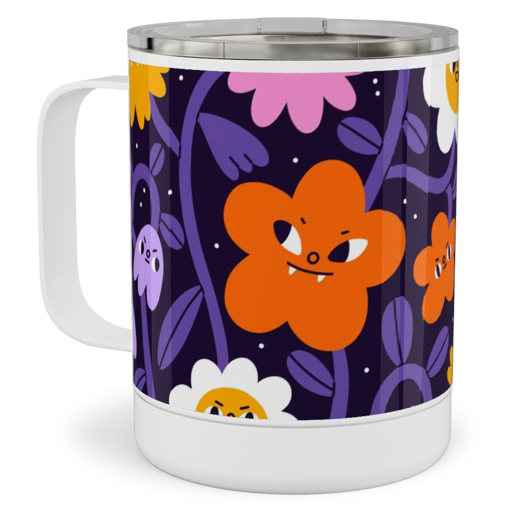 Extremely Wicked, Evil and Vile Halloween Garden - Purple Stainless Steel Mug, 10oz, Purple, Purple