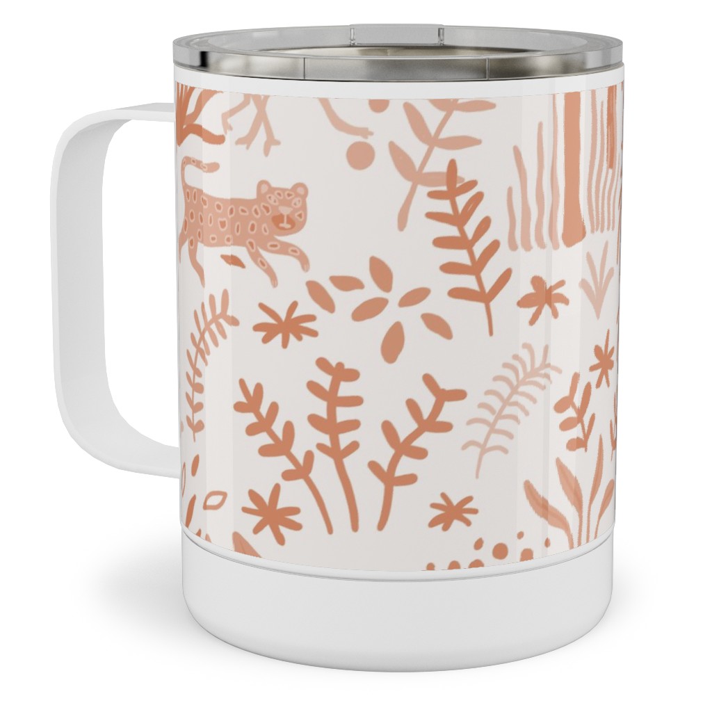 Indian Garden - Peachy Stainless Steel Mug, 10oz, Pink