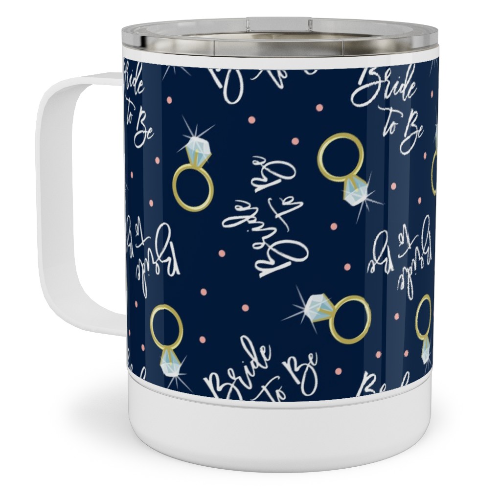 Bride To Be - Navy Stainless Steel Mug, 10oz, Blue