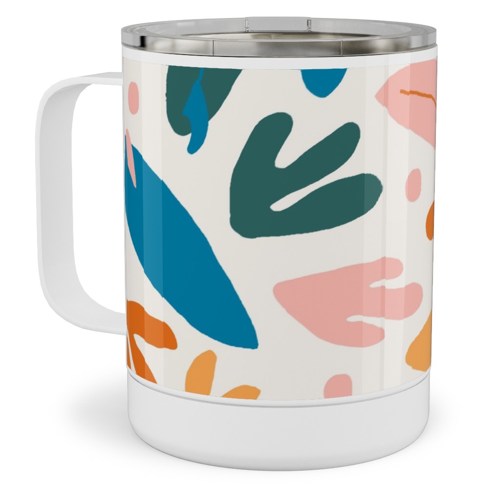 Surfboards and Palms - Multi Stainless Steel Mug, 10oz, Multicolor
