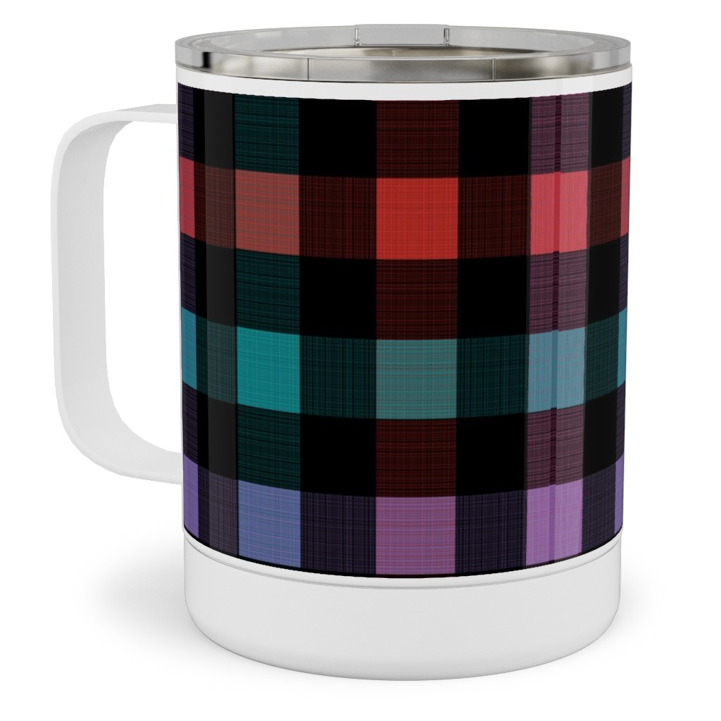 Picnic Plaid Stainless Steel Mug, 10oz, Multicolor