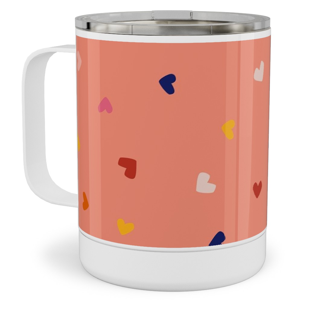 Heart Sprinkles - Pink Stainless Steel Mug, 10oz, Pink