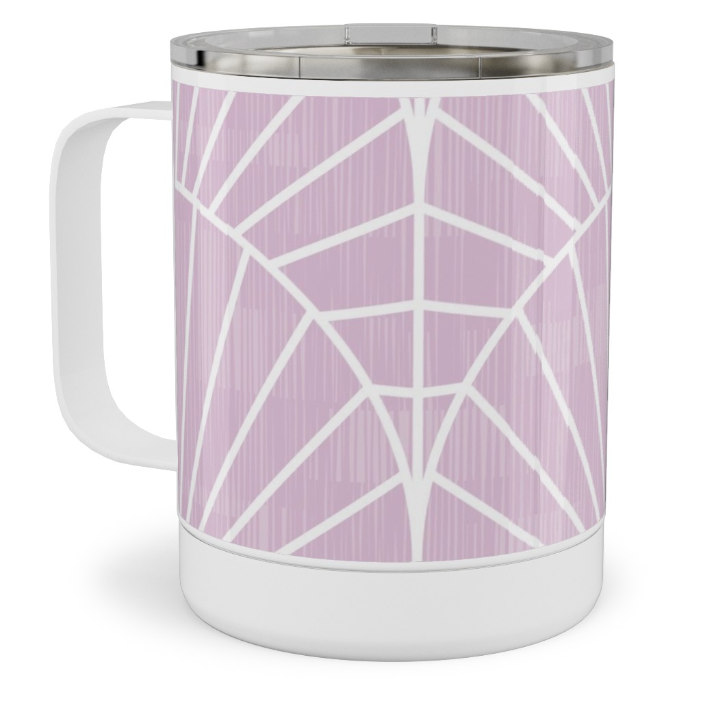 Art Deco Fields - Lavender Stainless Steel Mug, 10oz, Purple