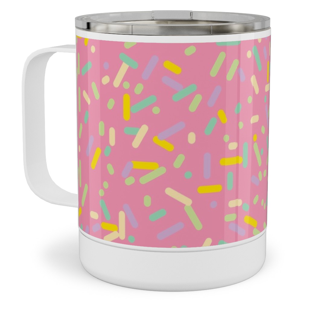 Sprinkles - Pink Stainless Steel Mug, 10oz, Pink