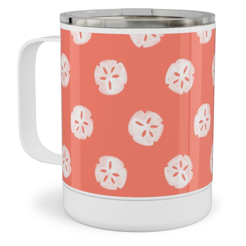 Sand Dollars - Coral Stainless Steel Mug, 10oz, Orange, Orange