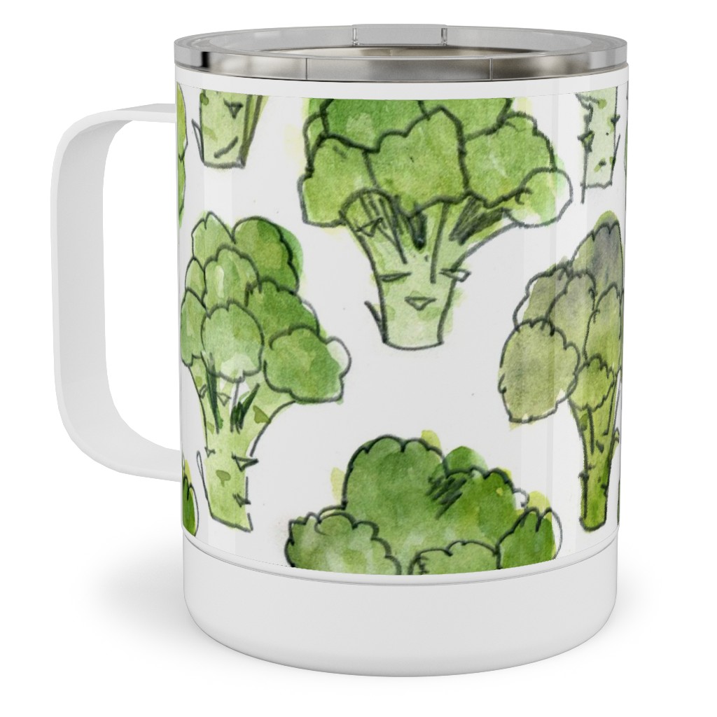 Broccoli - Green Stainless Steel Mug, 10oz, Green