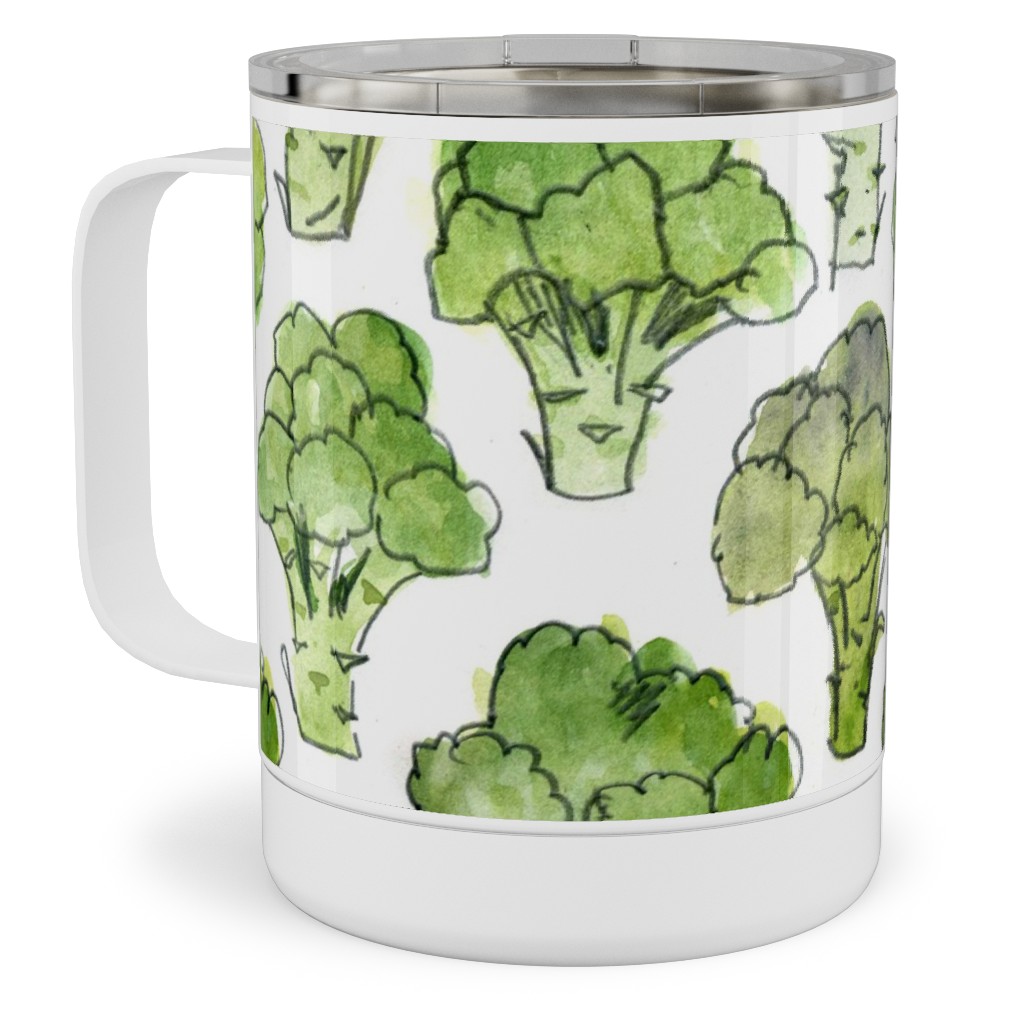 Broccoli - Green Stainless Steel Mug, 10oz, Green, Classic Green