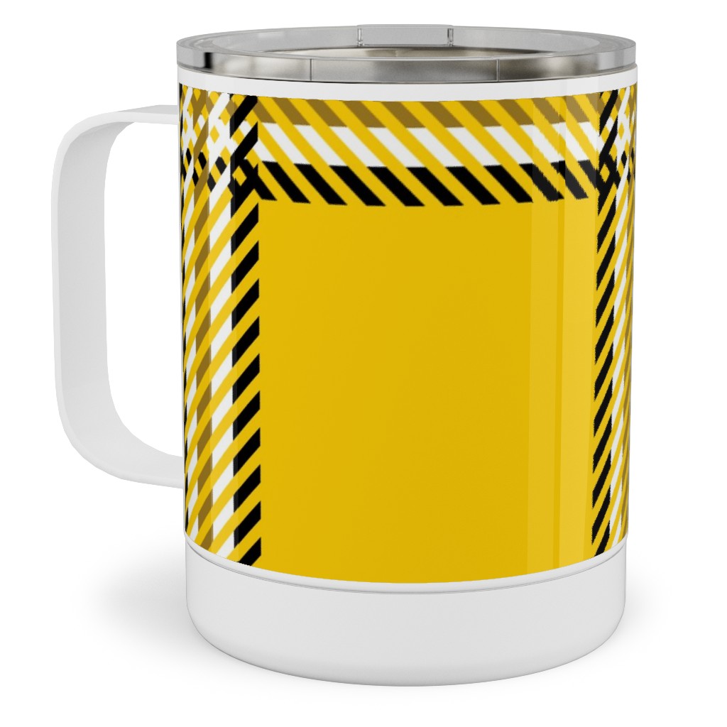 Cher's Plaid Stainless Steel Mug, 10oz, Yellow