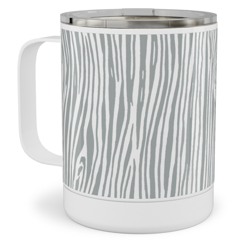 Woodgrain - Gray Stainless Steel Mug, 10oz, Gray, Gray