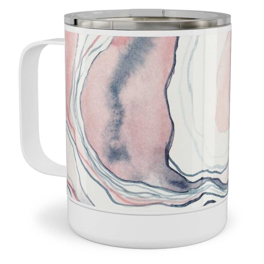 Watercolor Marble Stainless Steel Mug, 10oz, Pink, Quartz
