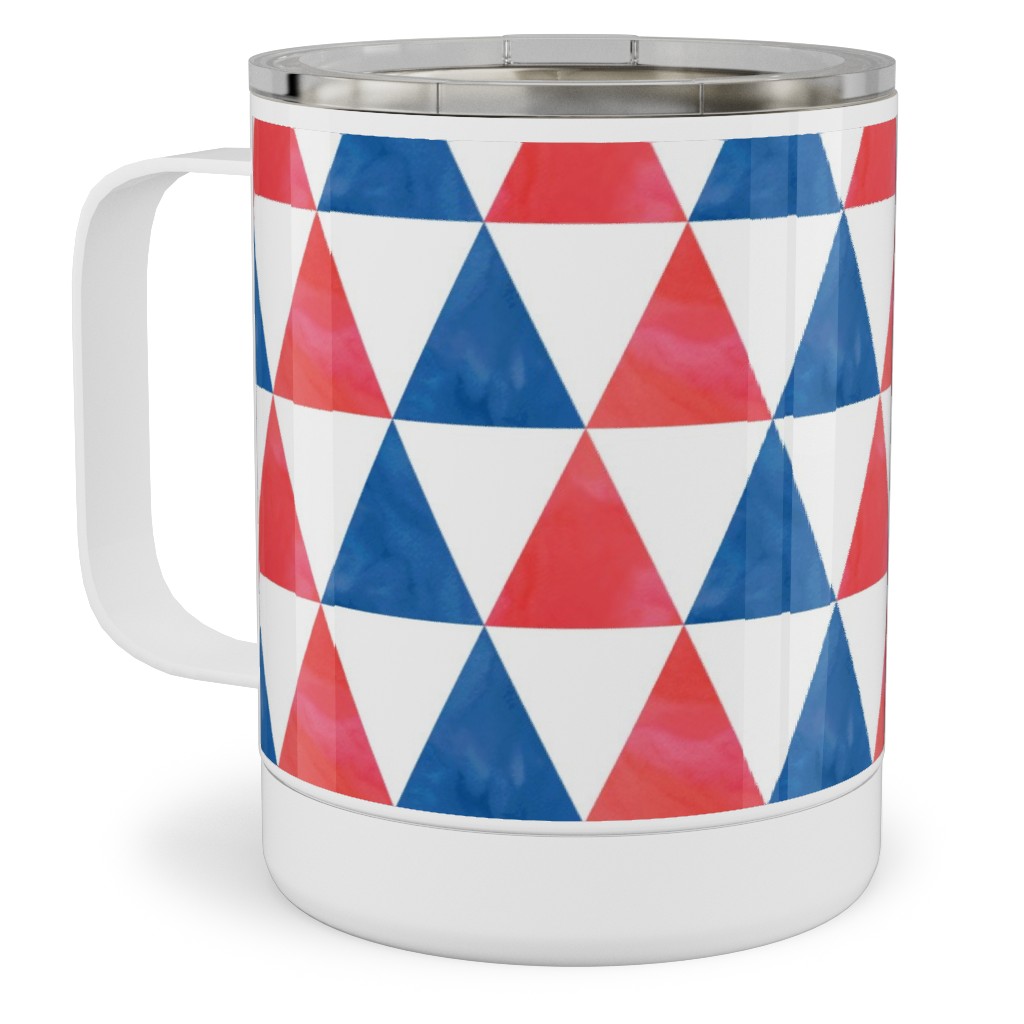 Faded Triangles - Multi Stainless Steel Mug, 10oz, Multicolor