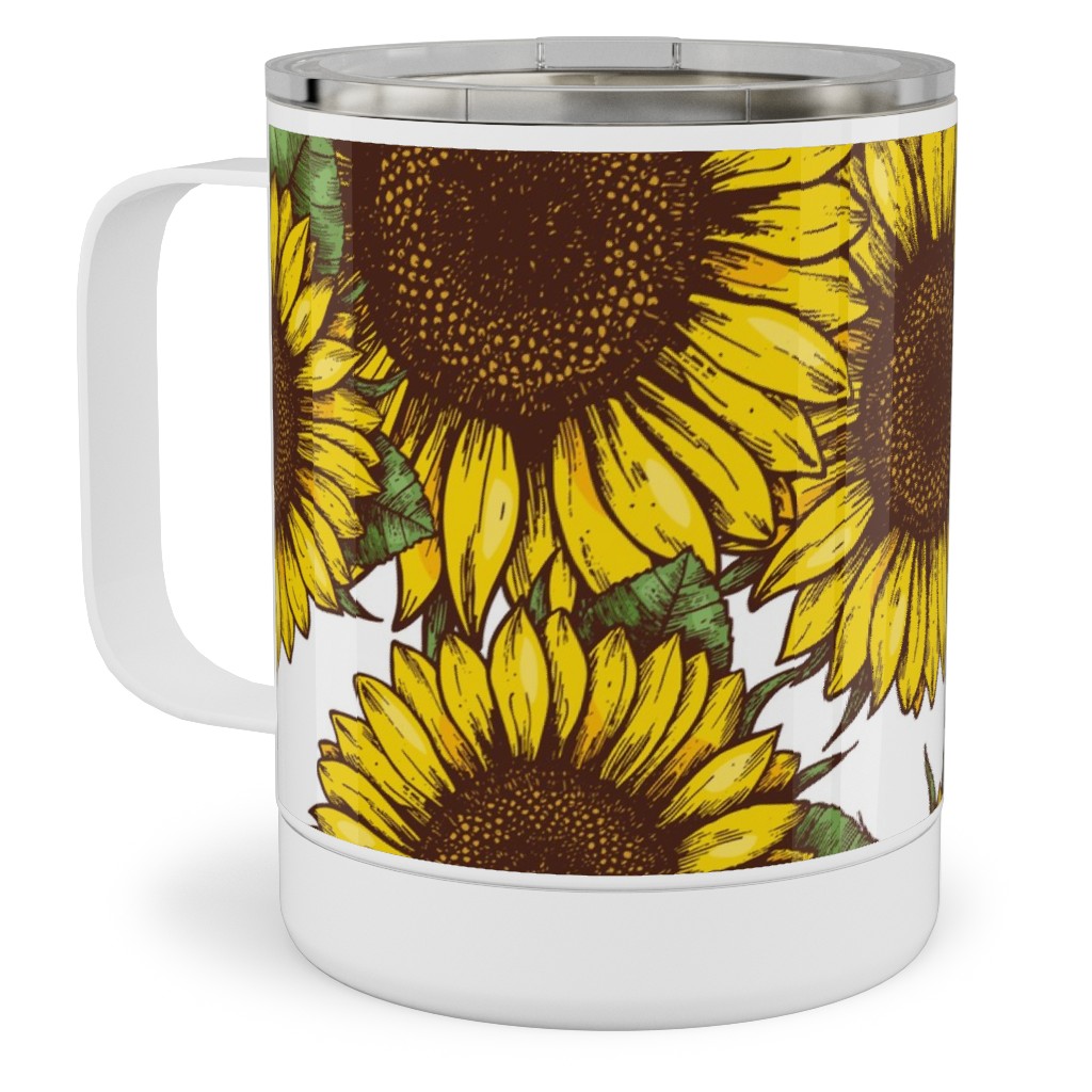 Sunflowers Stainless Steel Mug, 10oz, Yellow
