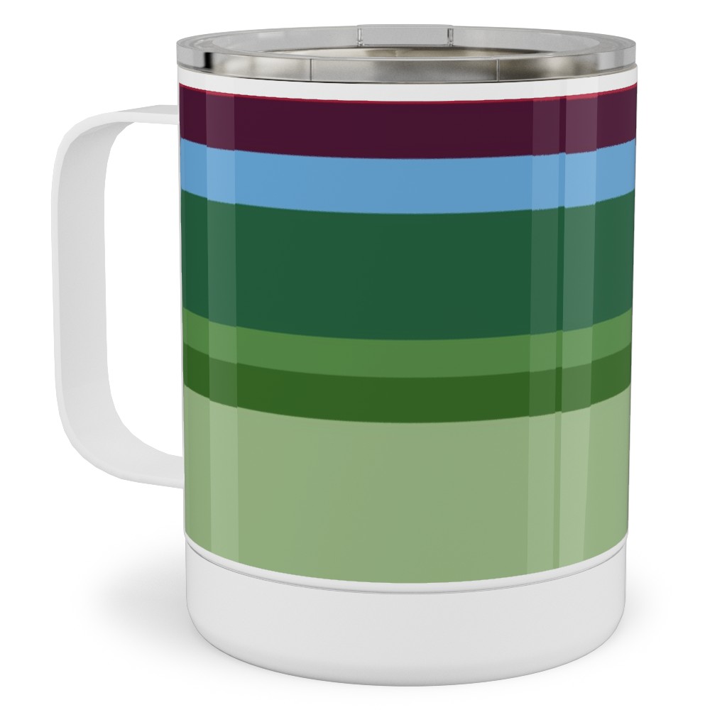 Rainbow Stripe Stainless Steel Mug, 10oz, Multicolor