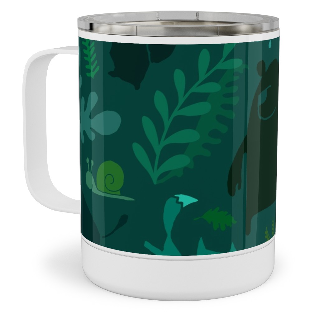 Pnw Forest - Emerald Green Stainless Steel Mug, 10oz, Green
