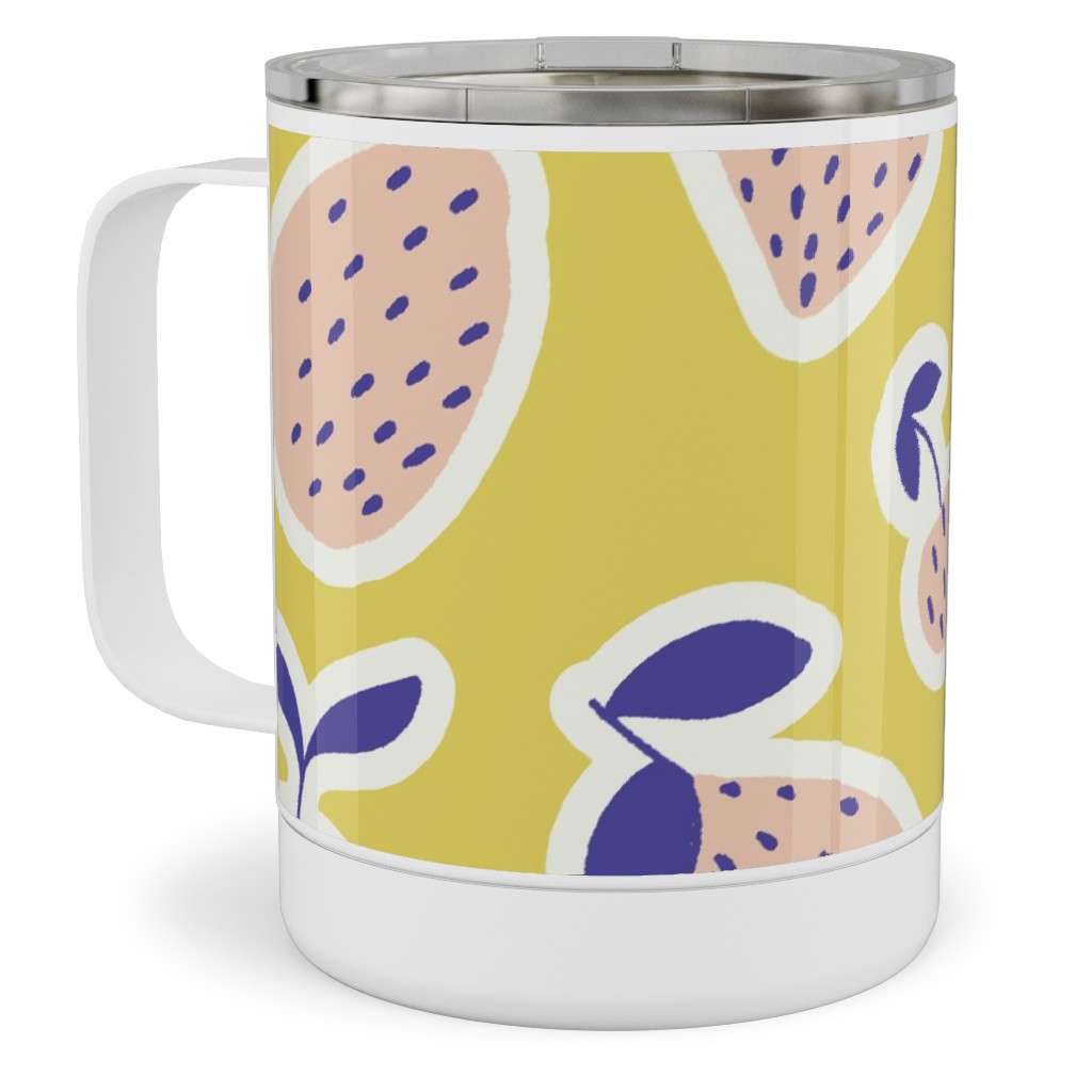 Fruity - Yellow Stainless Steel Mug, 10oz, Yellow, Classic Yellow