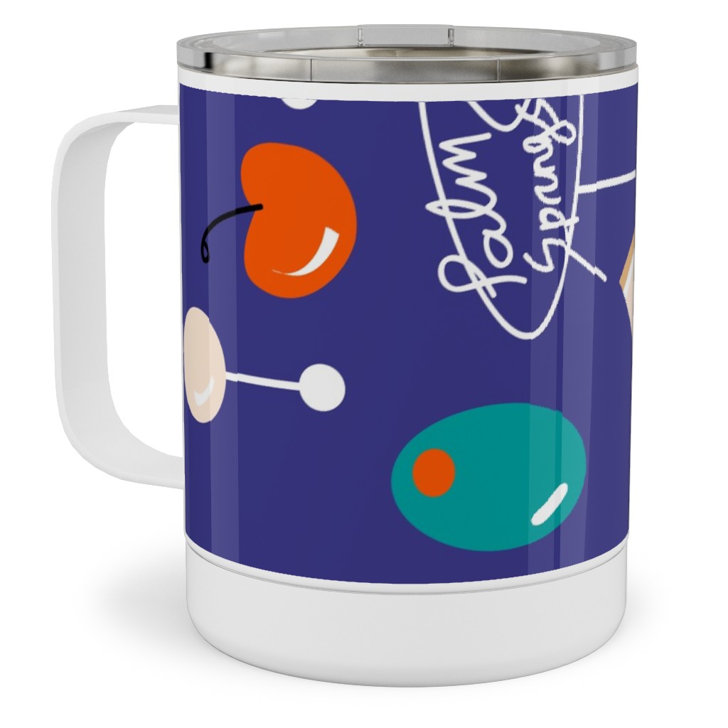 Palm Springs Fruit Cocktail - Blue Stainless Steel Mug, 10oz, Blue, True Blue