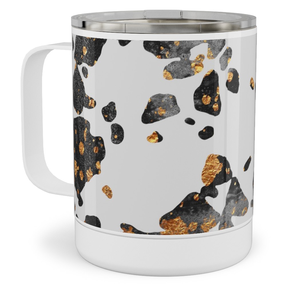 Gold Speckled Terrazzo Stainless Steel Mug, 10oz, Black