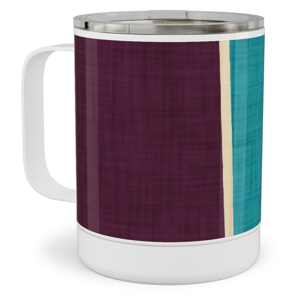 Mid Century Mod Retro Waves - Multi Stainless Steel Mug, 10oz, Multicolor