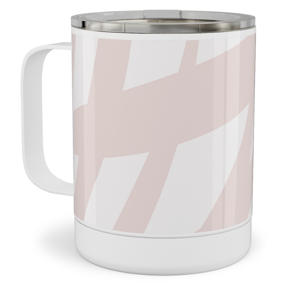 Fronds - Petal Pink Stainless Steel Mug, 10oz, Pink
