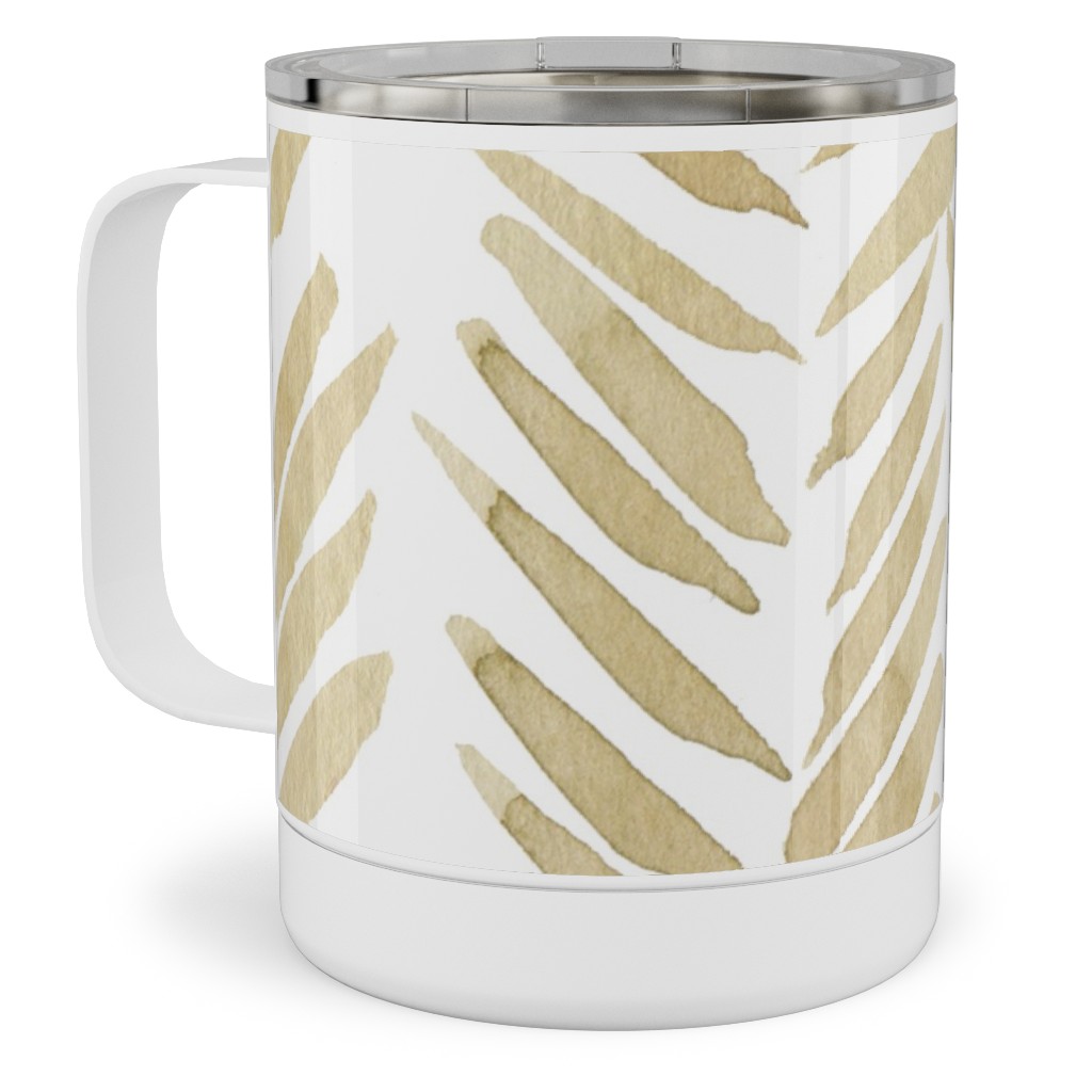 Leaf - Gold Stainless Steel Mug, 10oz, Yellow