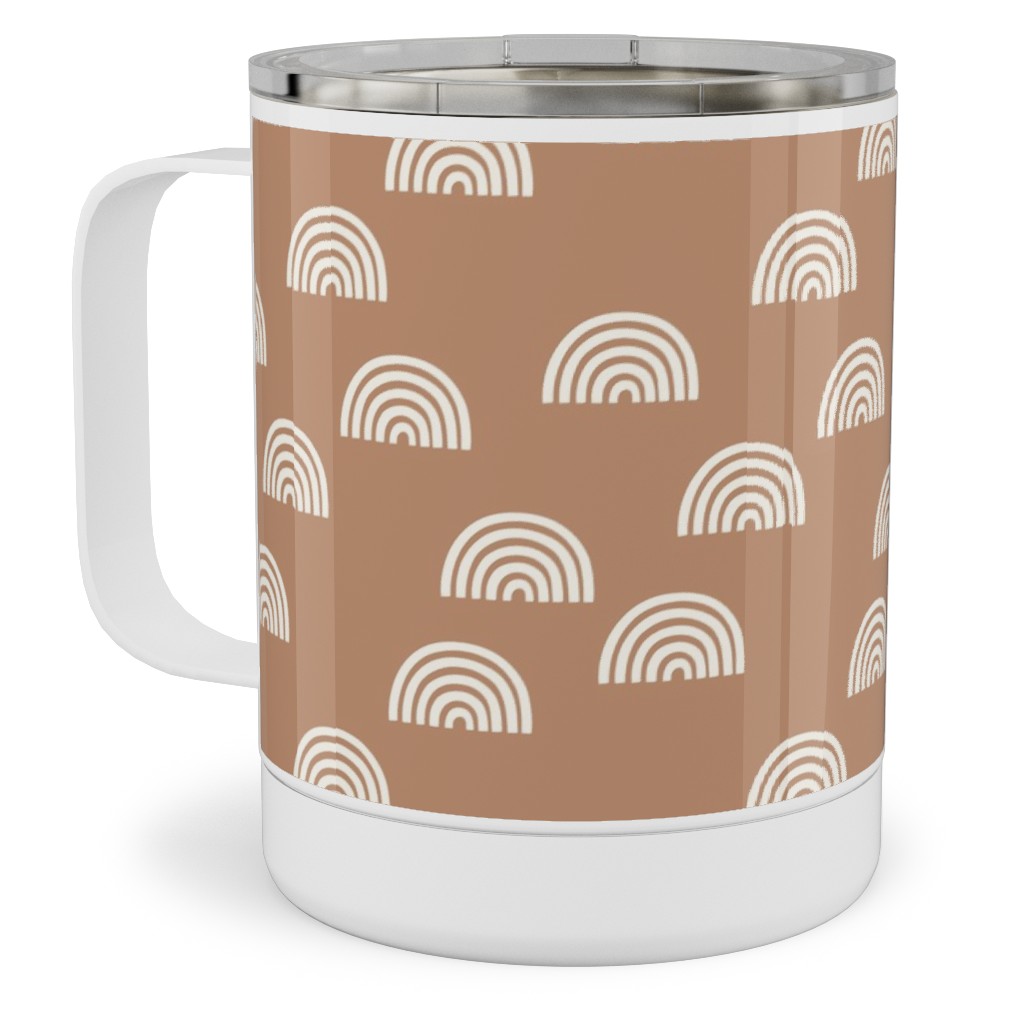 Scattered Rainbows Stainless Steel Mug, 10oz, Orange