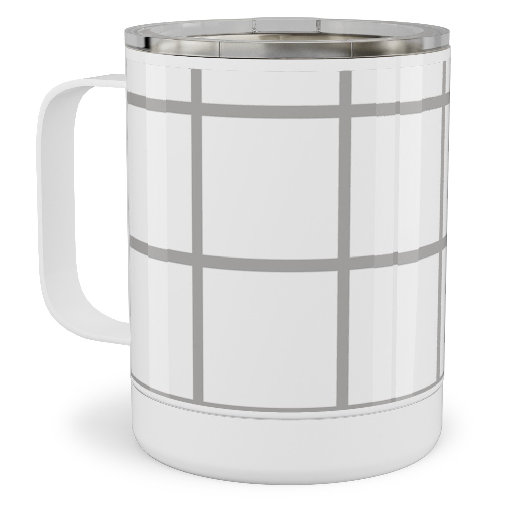 Window Pane Stainless Steel Mug, 10oz, Gray, Smoke