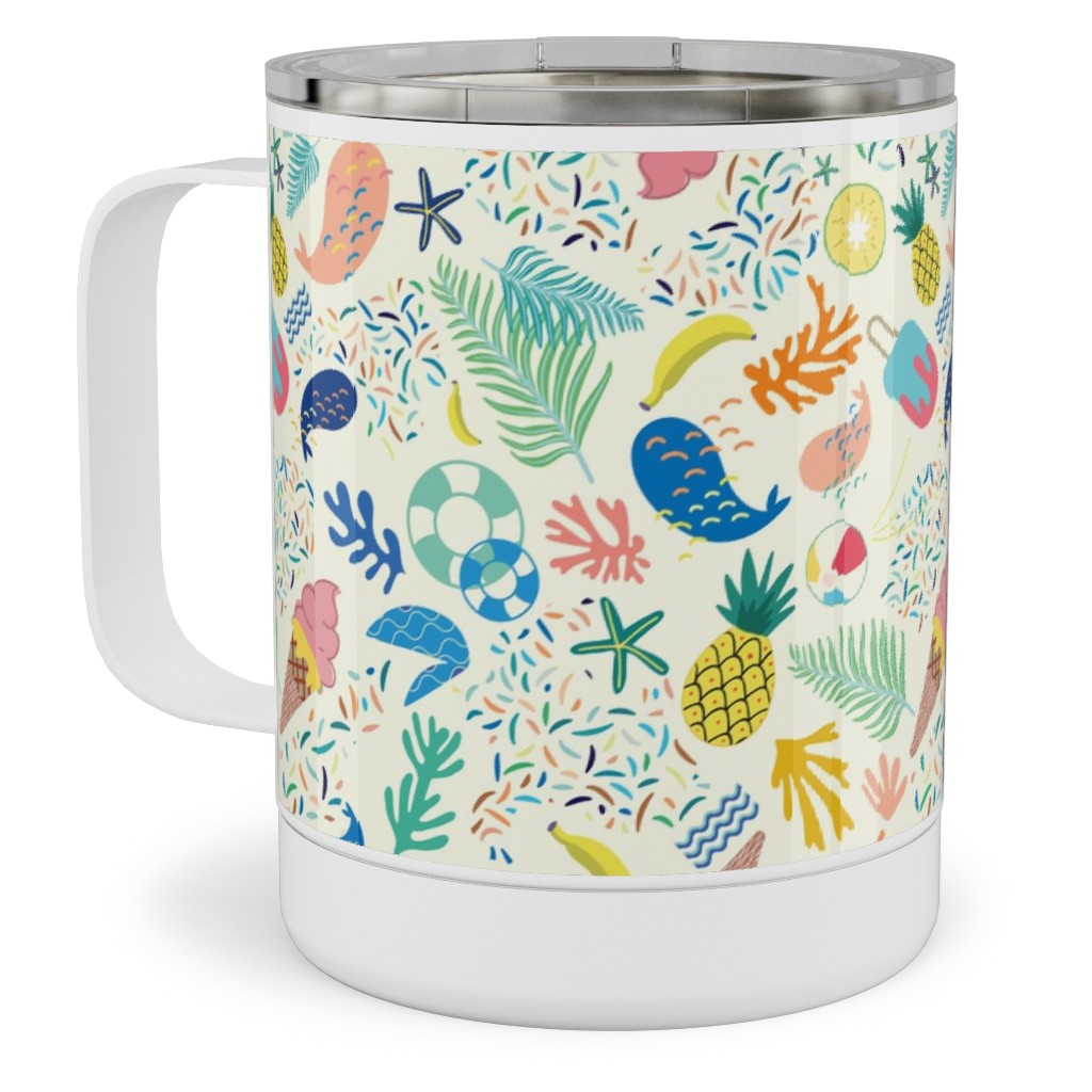 Ohlala Summer - Multi Stainless Steel Mug, 10oz, Multicolor