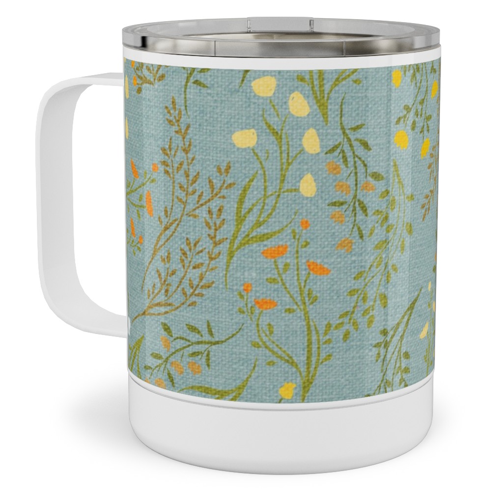 Summer Meadow Stainless Steel Mug, 10oz, Green, Spring Valley